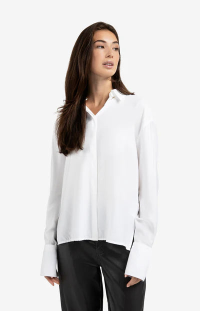 YAYA blouse with removable collar and cuffs IN WHITE