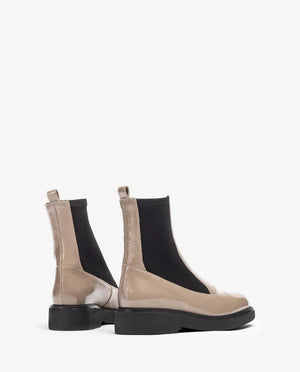 unisa foggia zip front boot in taupe