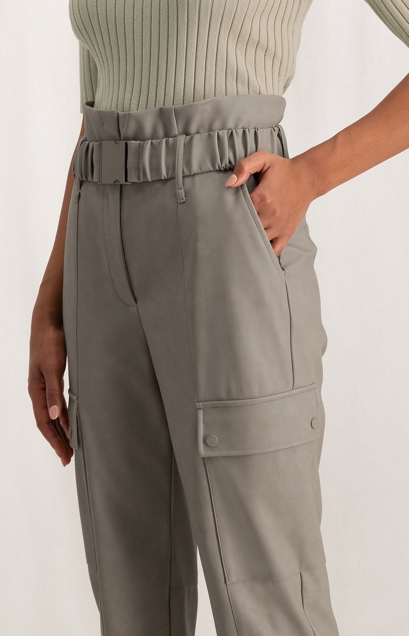 Faux Leather cargo trousers