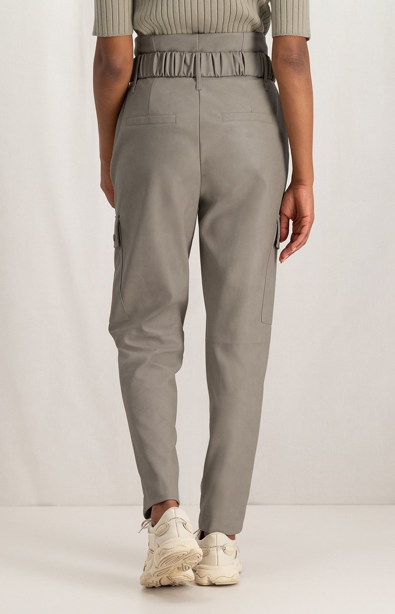 Faux Leather cargo trousers