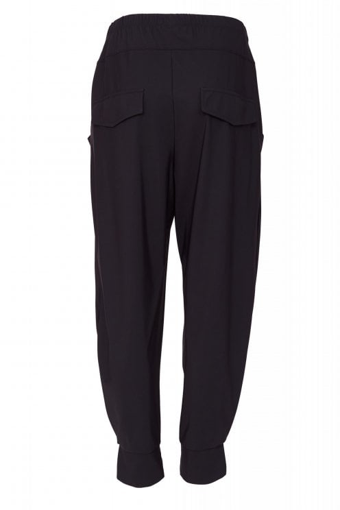 NAYA classic gathered pocket cuff trousers in black 