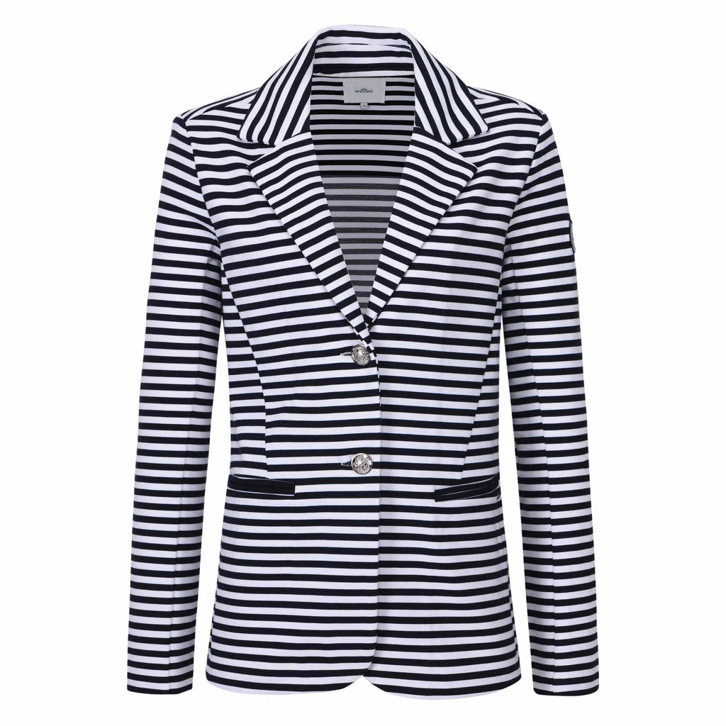 <p>HV Society Jordan striped blazer in navy and white </p>