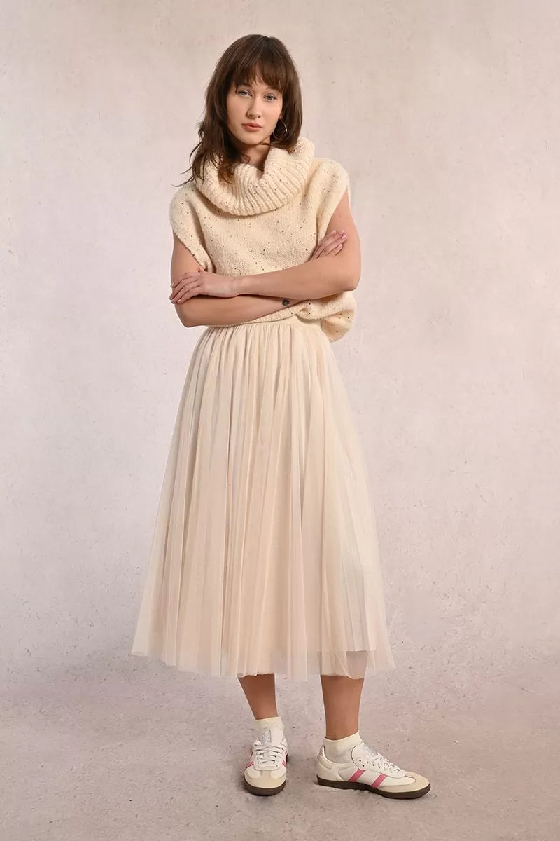 Molly bracken diamante tulle skirt in cream