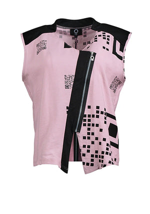 mysoul or code zip up top in blush pink (front)