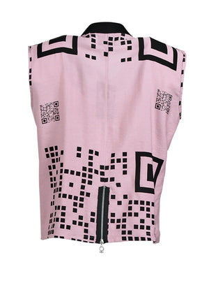 mysoul or code zip up top in blush pink (back)