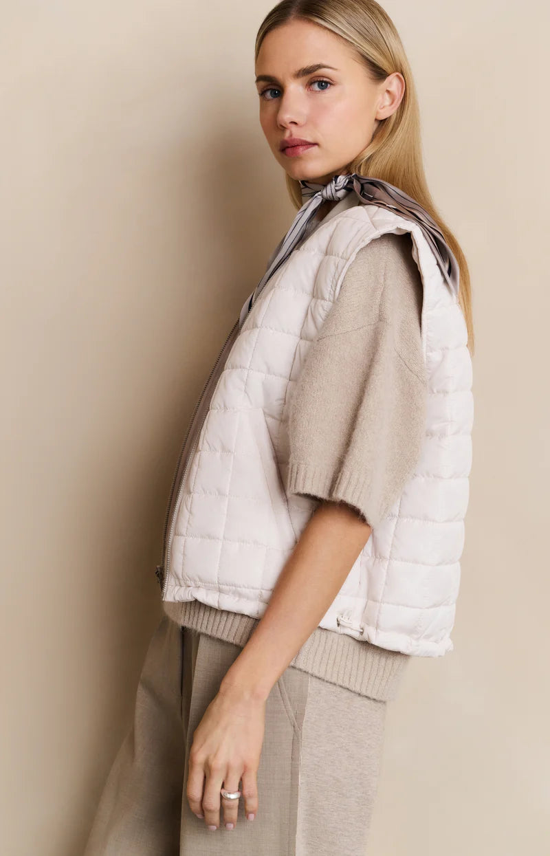 yaya reversible padded bodywarmer in beige