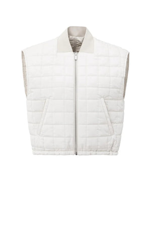 yaya reversible padded bodywarmer in beige
