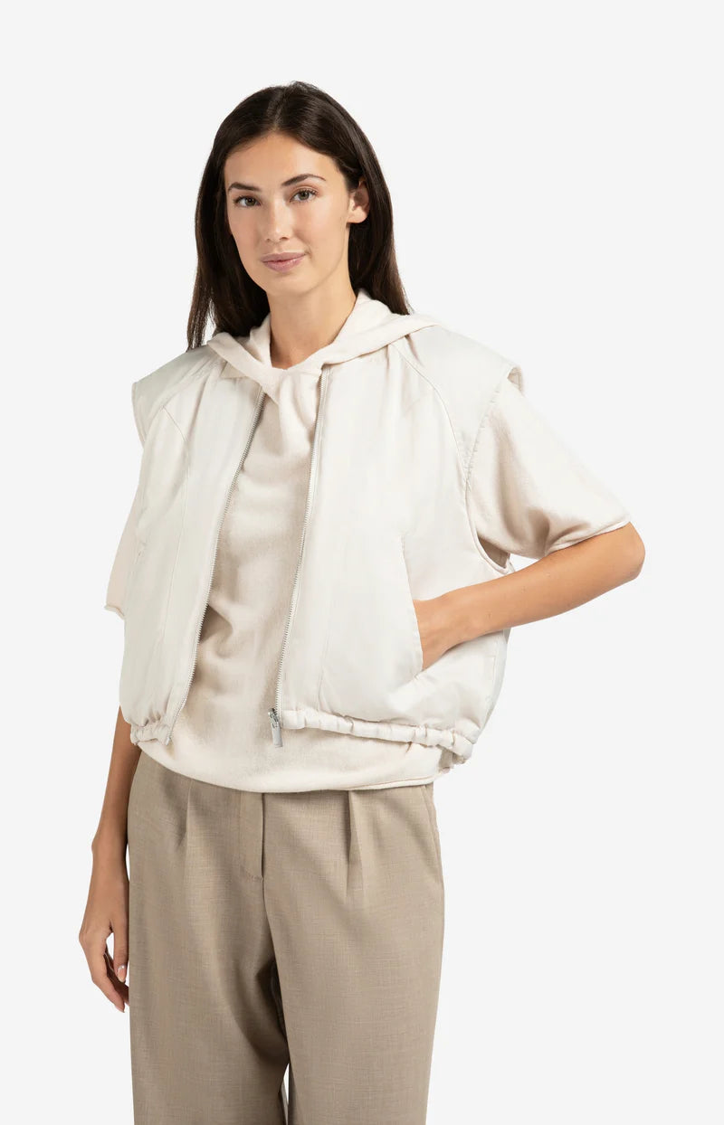 yaya reversible padded bodywarmer in beige
