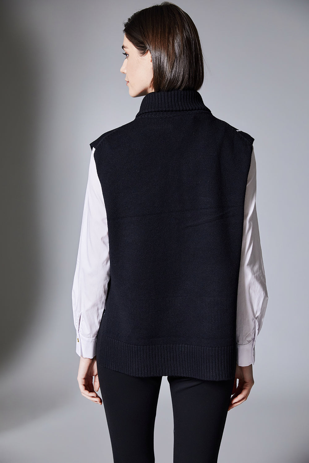 Peruzzi zip knit tabard in black