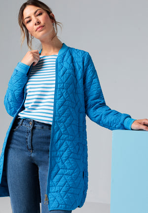 Bianca blue quilted coat