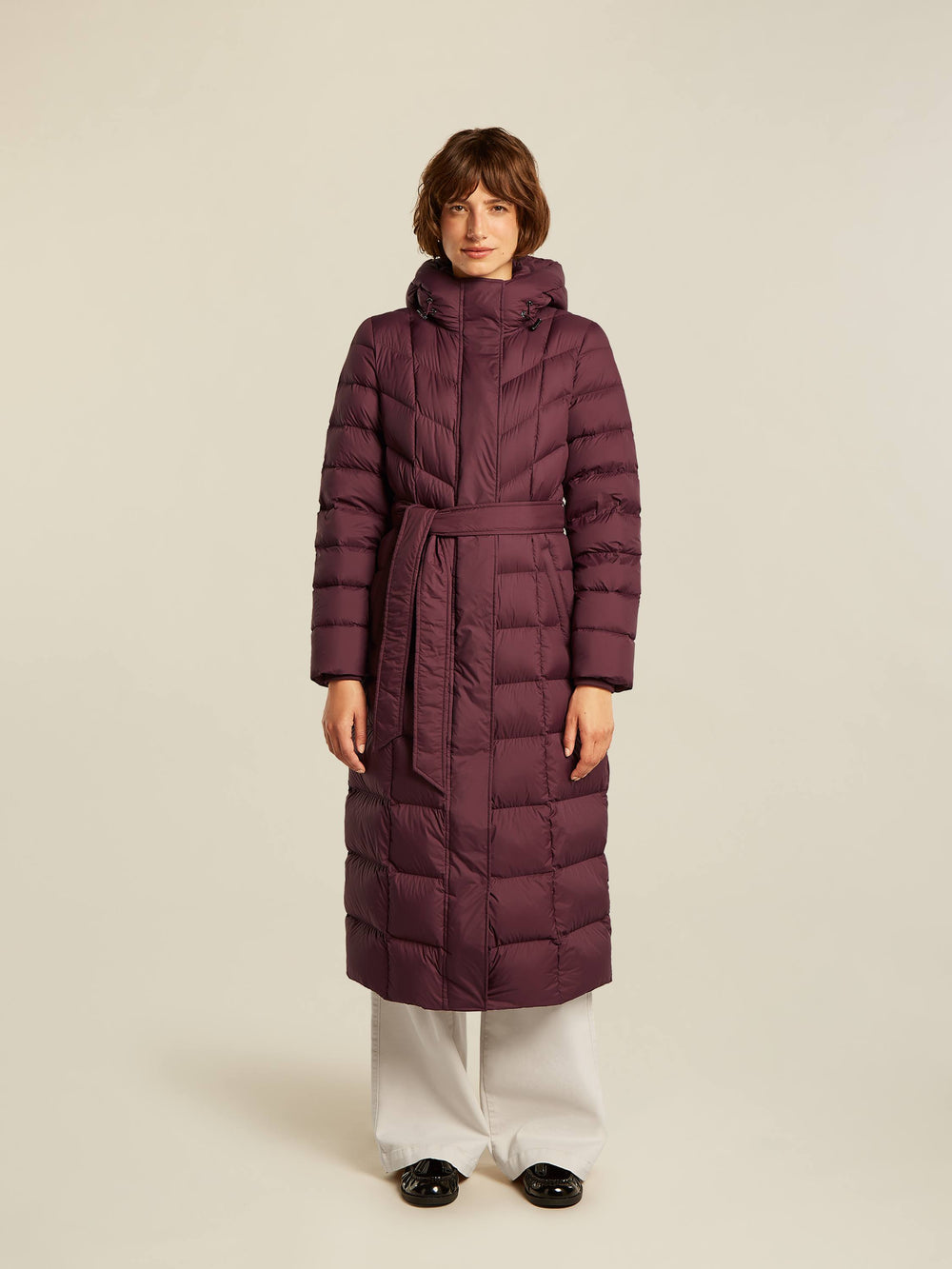 Beaumont valentina long coat in burgundy