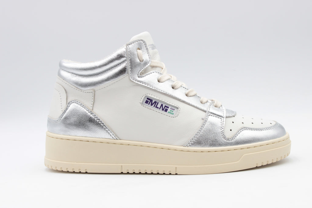 Meline silver and white high top runners 