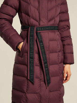 Beaumont valentina long coat in burgundy