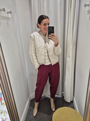 Deck barrel trousers in burgundy