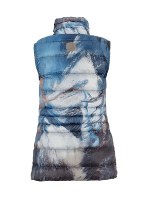 Dolcezza artist print 'the storm' printed gilet in blue