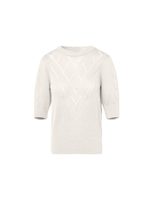 Beaumont Alex woven knit jumper with sparkle stitching in beige Product code BC81730241