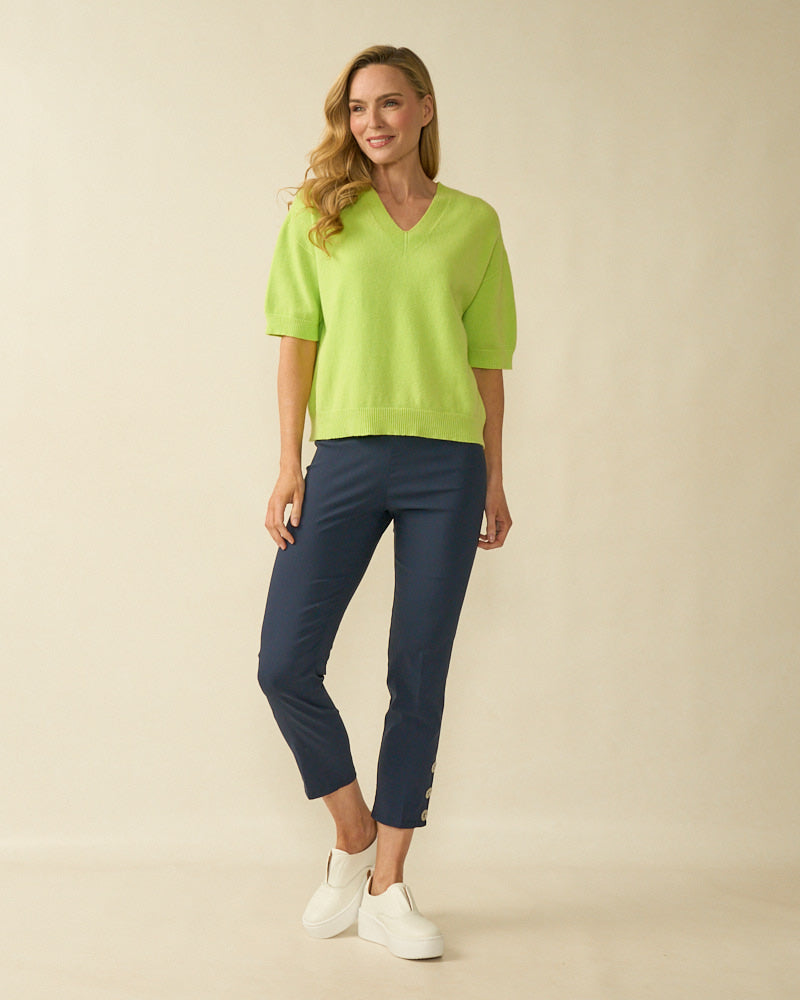 Deck puff sleeve knit in lime