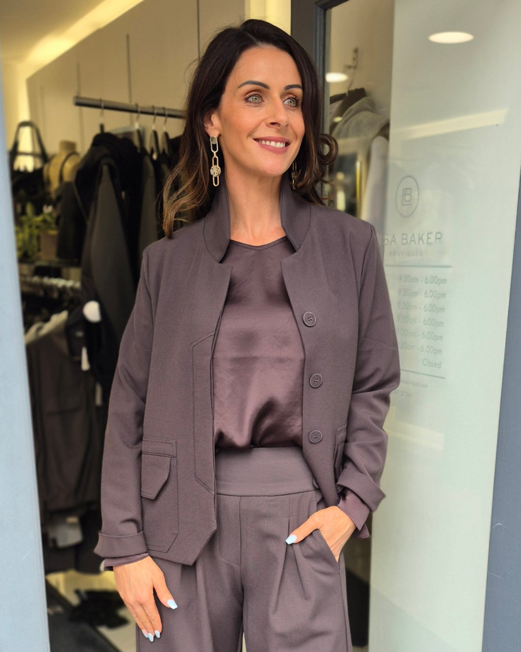 ania schierholt satin style blouse in mauve