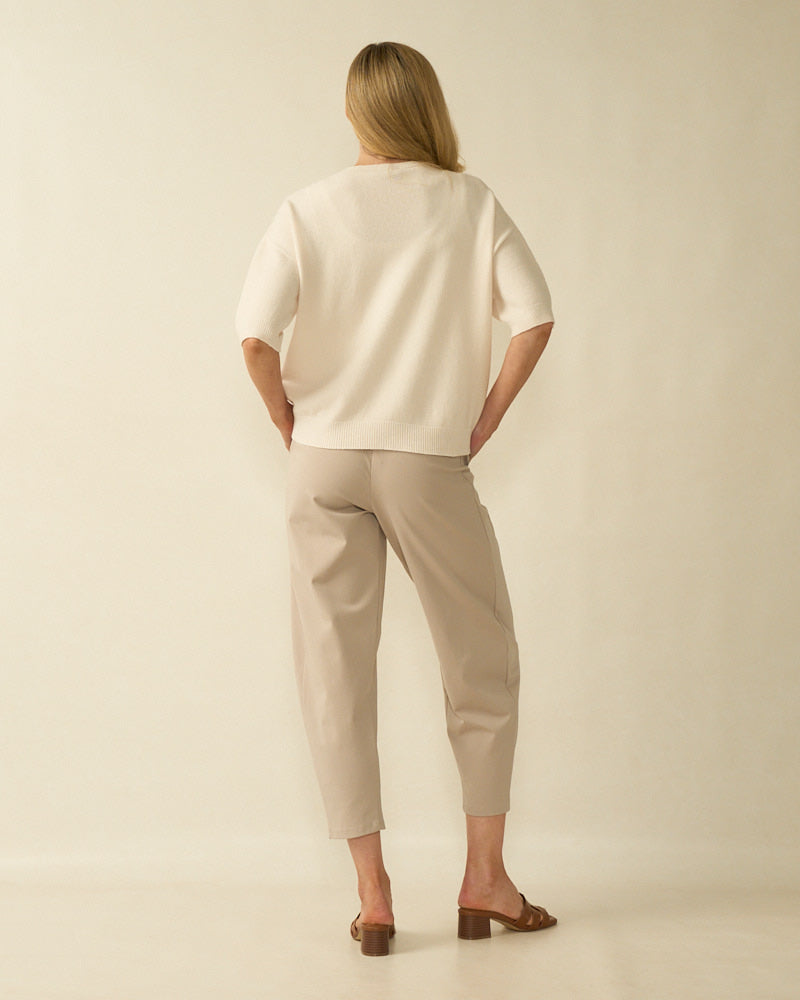 Deck puff sleeve knit in cream