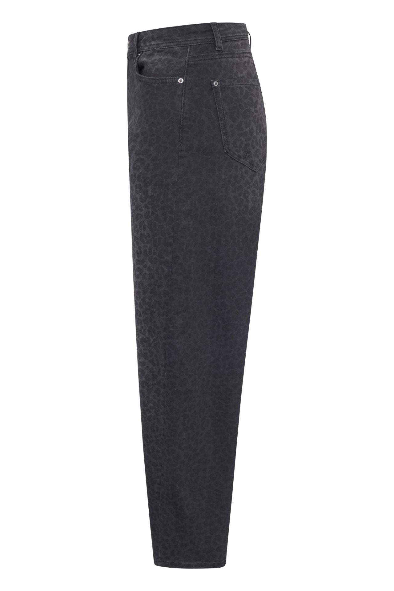 Raffaello Rossi Hanni leopard print jeans in grey black