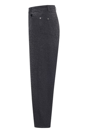 Raffaello Rossi Hanni leopard print jeans in grey black