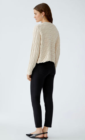 oui sirah cable knit jumper in ecru