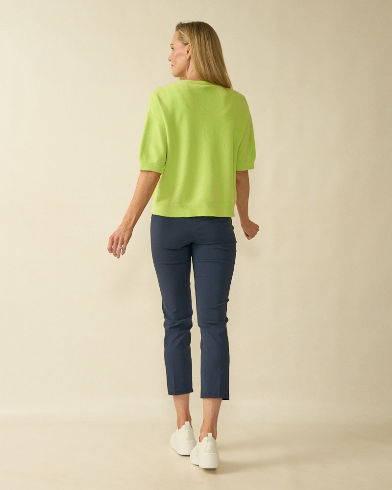 Deck puff sleeve knit in lime