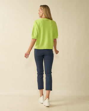 Deck puff sleeve knit in lime