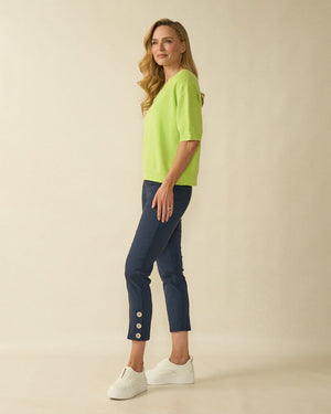 Deck puff sleeve knit in lime