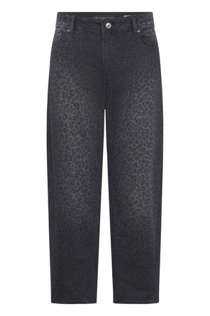 Raffaello Rossi Hanni leopard print jeans in grey black