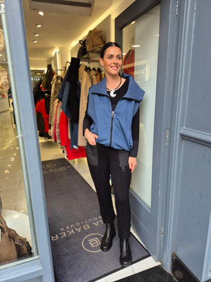 Inco ribbed patch trousers in black