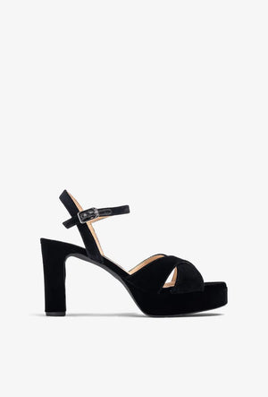 unisa odara cross strap heels in black