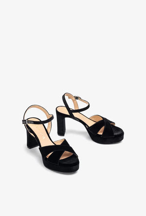 unisa odara cross strap heels in black