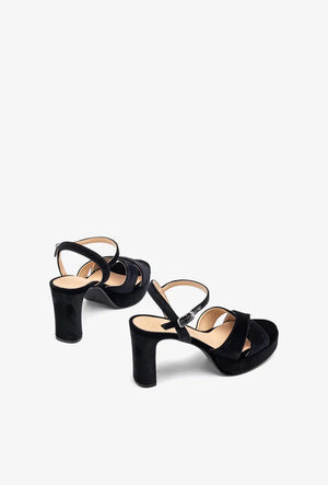 unisa odara cross strap heels in black
