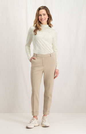 Jersey turn up trousers (taupe)