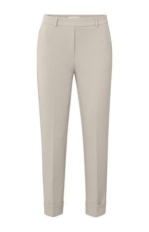 Jersey turn up trousers (stone)
