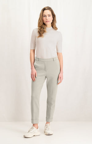 Jersey turn up trousers (stone)