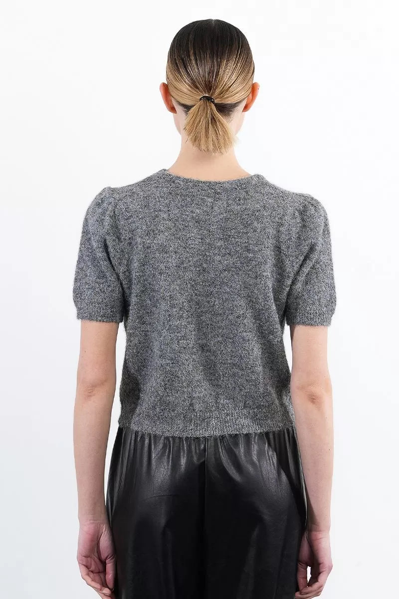 lili sidonio sequin bow knit in grey