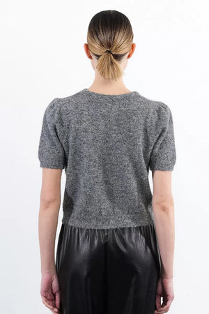 lili sidonio sequin bow knit in grey