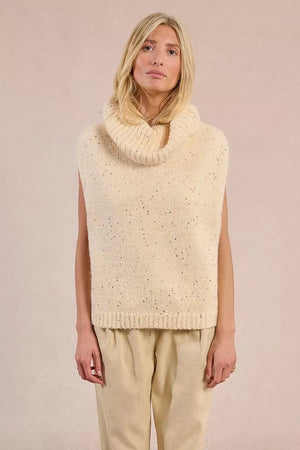 molly bracken sleeveless sequin sweater in cream