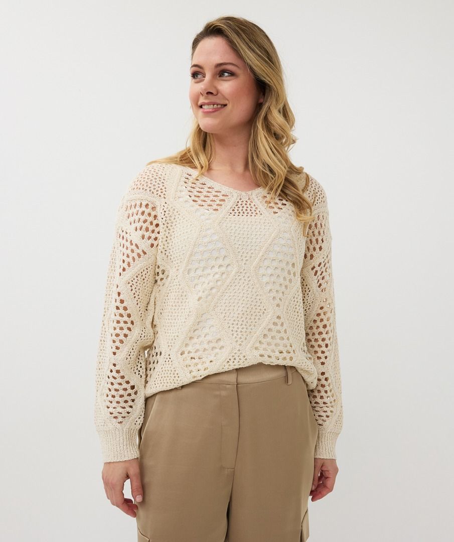 esqualo crochet style knit in beige
