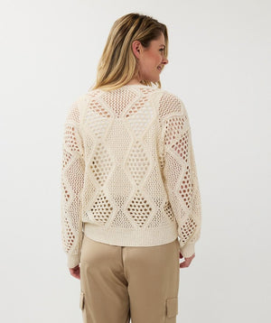 esqualo crochet style knit in beige