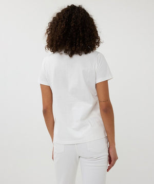esqualo l'imagination foil print t-shirt in sand