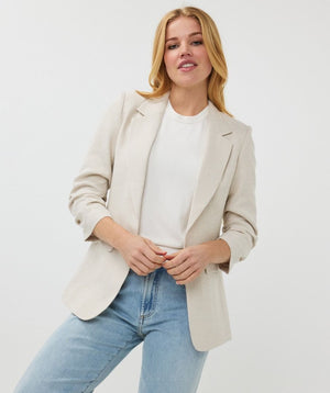 esqualo linen style blazer in sand