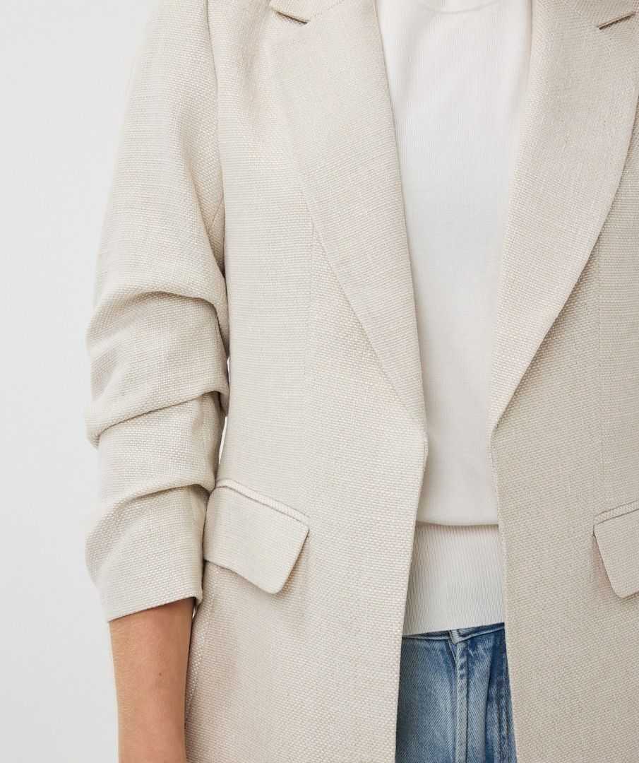 esqualo linen style blazer in sand