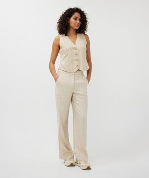 Esqualo stripe waistcoat in sand