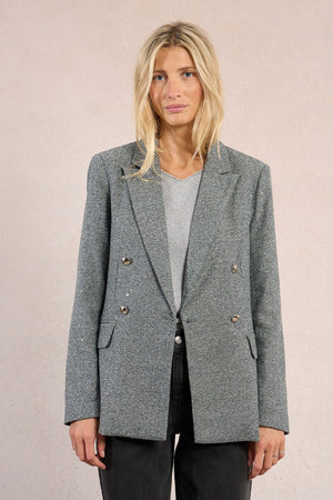 MOLLY BRACKEN BLAZER WITH RHINESTONES IN GREY