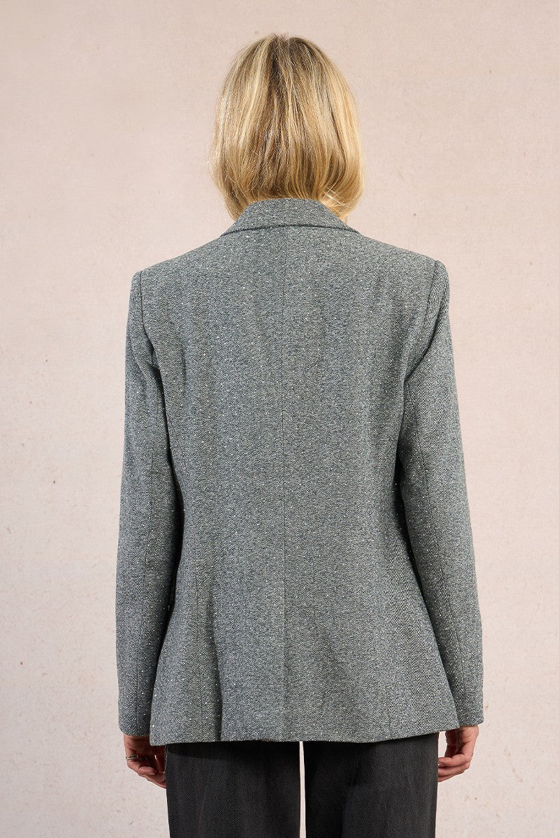 MOLLY BRACKEN BLAZER WITH RHINESTONES IN GREY