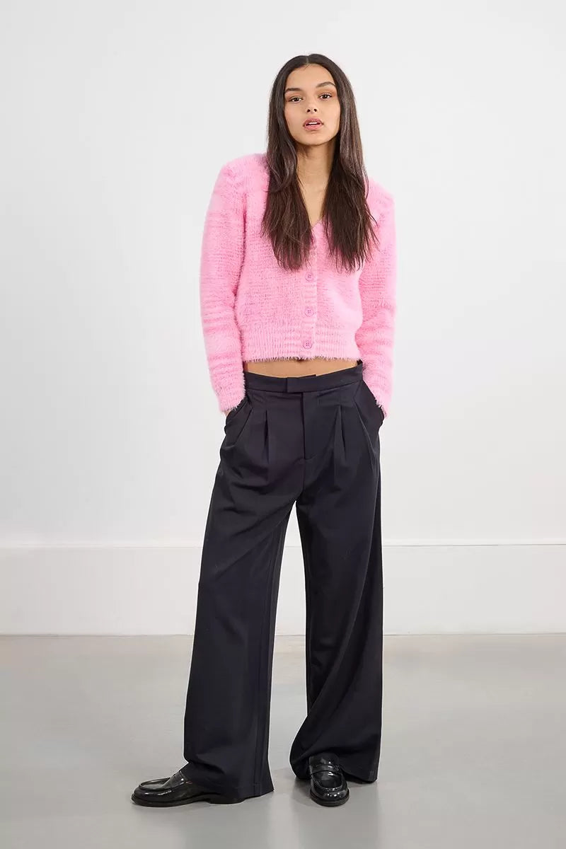 lili sidonio tie-dye fluffy cardigan in pink