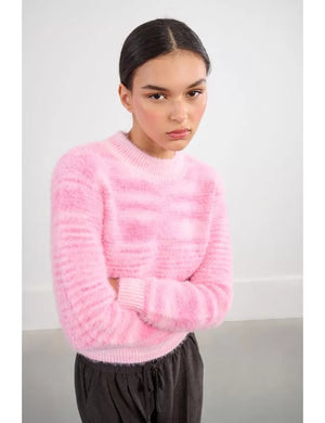 lili sidonio tie dye knit in pink